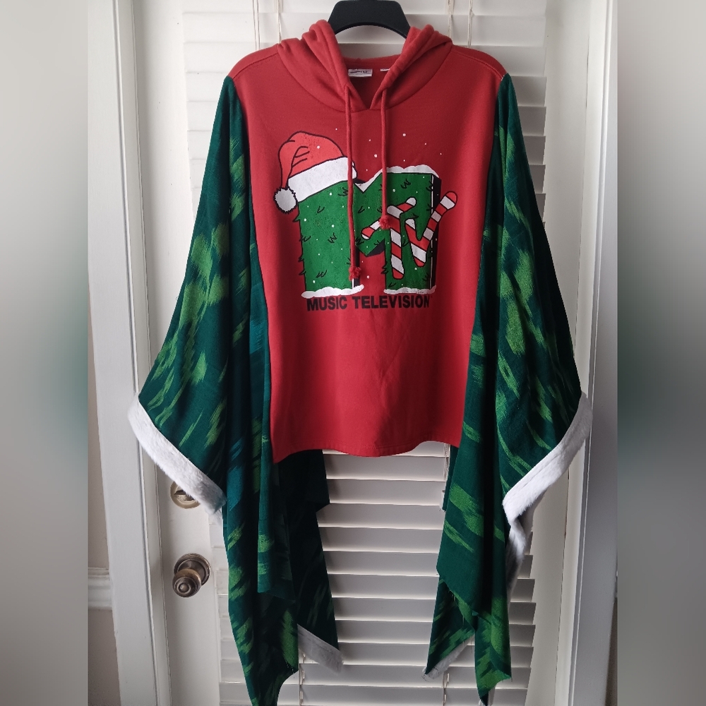 Upcycled MTV Christmas Hoodie